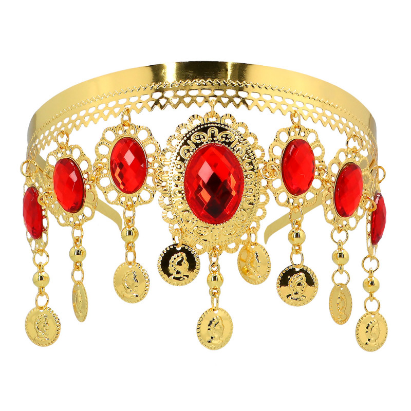 Stredoveká kovová čelenka s kameňmi